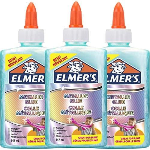 Image of Elmer's Metallic PVA Glue | Teal | 147 mL | Washable & Kid Friendly | Great for Making Slime | Washable & Kid Friendly | 1 Count