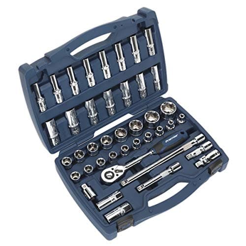 Image of Sealey Ak8993 Socket Set 41Pc 1/2In Sq Drive 6Pt Walldrive Metric