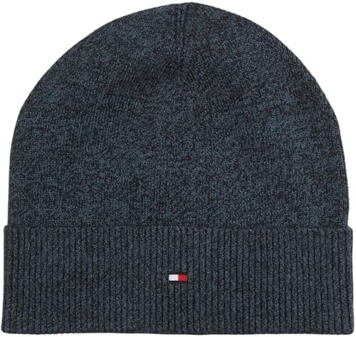 Image of Tommy Hilfiger Men's TH Flag Lightweight Beanie AM0AM14068 Beanie, Blue, One Size