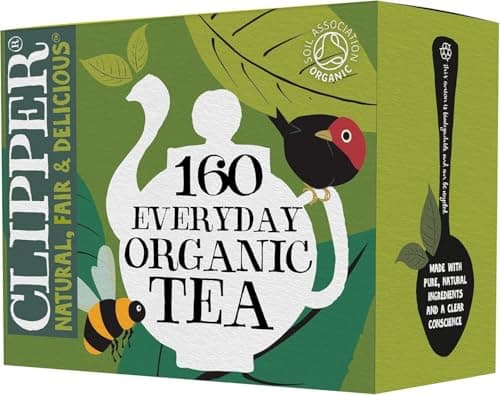 Image of Clipper Organic Everyday Teabags, Black Tea Bags, Natural, Unbleached, Plant-Based Biodegradable & Sustainable Teabags, Eco Conscious & Non GM Tea