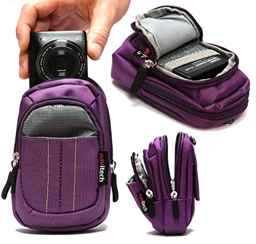 Image of Navitech Purple Compact Camera Case Compatible with Canon PowerShot Zoom Telephoto Monocular Compact Camera