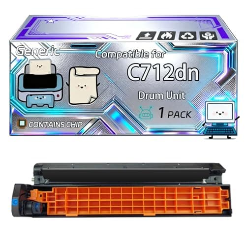 Image of C712dn Drum Unit Compatible for Okidata OKI C712DN C712N Printers, With Chip, 30000 Pages, Vibrant Colours (1 Pack Cyan)