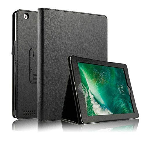 Image of Leather Flip Stand Folio Case Plain Cover for Apple iPad Air 1,2,5th,6th Gen 9.7" (For Apple iPad Air (1st Generation), Black)