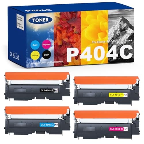 Image of ONLYU Toner Cartridge Compatible with Samsung CLT-P404C CLT P404C 404 404S for Samsung Xpress SL C480W C483W C430W C480FW C48X C480 C430 CLT-K404S CLT-Y404S Black Cyan Yellow Magenta Pack of 4)