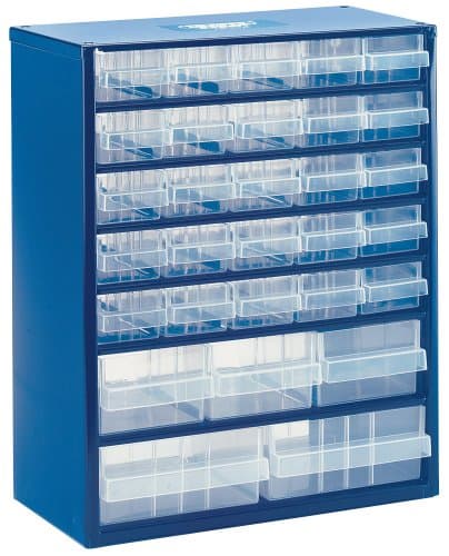 Image of Draper 30 Compartment Storage Cabinet | Multi Drawer Garage, Shed and Home Organiser | Steel Frame Craft Storage | 89470