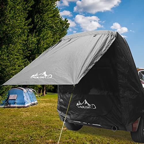 Image of GJCrafts Car Awning Tailgate Tent, Sun Protection Waterproof with B3 Gauze Car Awning Tent Sun Shelter for Camping Outdoor, SUV, Beach