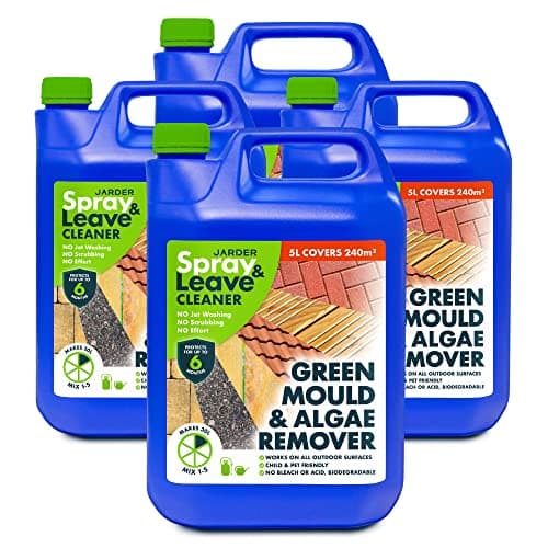 Image of Jarder Spray & Leave 4 x 5 Litre Concentrate Cleaner - Patio Fencing Decking - Green Mould & Algae Killer (20L)