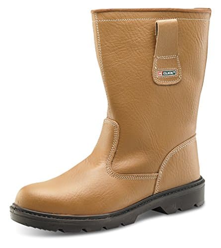 Image of Click Workwear Fur Lined Leather Anti Static/Slip Safety Rigger Boot(Size 11)
