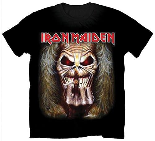 Image of Iron Maiden Men Eddie Candle Finger Short Sleeve T-Shirt, Black, Large