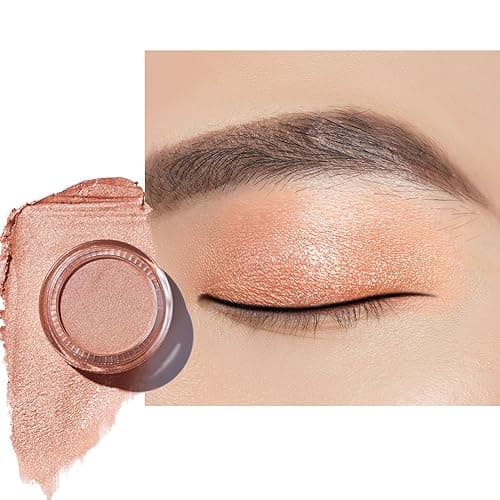 Image of Oulac Shimmer Eyeshadow Satin Finish| Peach Eyeshadow & Highlighter Duo| Waterproof & Long-Lasting| Longwear Blendable Shimmer Eye Make-up | Vegan | 06g (O10) Sahara Gold