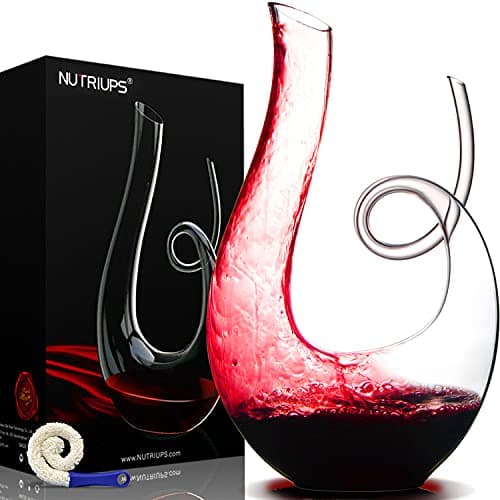 Image of NUTRIUPS Swan Wine Decanter, Handblown, 1.2L Designed Horn Red Wine Decanter Set for 750ml, Lead-Free