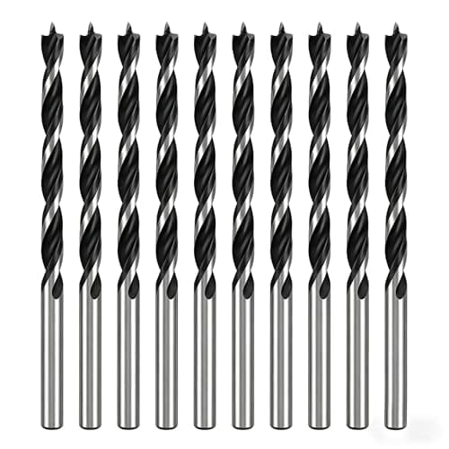Image of 10 Pcs 3mm Wood Drill Bits Professional Carbon Steel Drill Bit Sets Cobalt Jobber Twist Drill Bit Set with Spiral Design High Speed Brad Point HSS Drill Bit for Plastic Aluminum Stainless Steel Wood