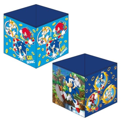 Image of GAMER Officially Licensed Storage Boxes | 2 pack Foldable Storage Cubes Design | Perfect For Organising Children's Room, Kids Playroom (Sonic Speed Design)