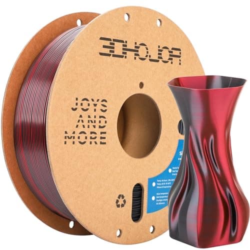 Image of 3DHoJor Silk PLA Filament 1.75mm Black Red Dual Color PLA 3D Printer Filament 3 in 1 Coextrusion 1KG Spool(2.2lbs) 3D Printing Filament Dimensional Accuracy +/- 0.03mm