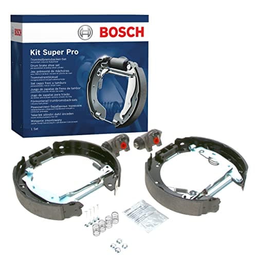 Image of Bosch KS556 Kit Super Pro - Rear drum brake kit - 1 pre-assembled set, 2 wheel brake cylinders, 4 brake shoes