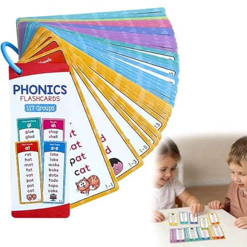 Image of Phonics Flash Cards, 1000 Words Flash Cards, 60 Double-sided Cards Words Game, Preschool Kids Learning Sight Words Supplies, Phonics Flash Cards for Home, Nursery, Daycare Center