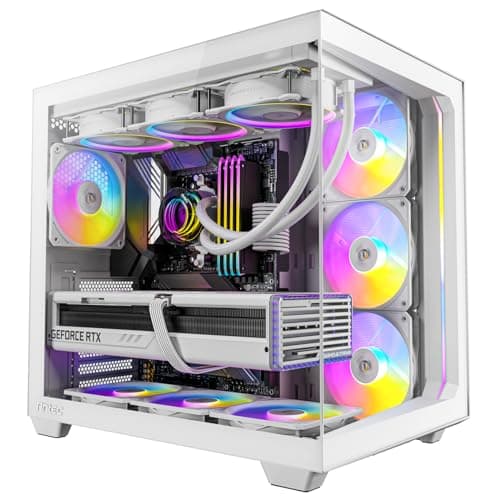 Image of Antec C5 ARGB White, 7 x 120mm ARGB PWM Fans Included, Up to 10 Fans Simultaneously, Type-C 3.2 Gen 2 Port, Seamless Tempered Glass Front & Side Panels, 360mm Radiator Support, Mid-Tower ATX PC Case