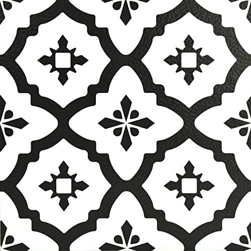 Image of WallPops FP2480 Comet Peel & Stick Floor Tiles, Blacks, Set of 10 Pieces,12 x 12 inches