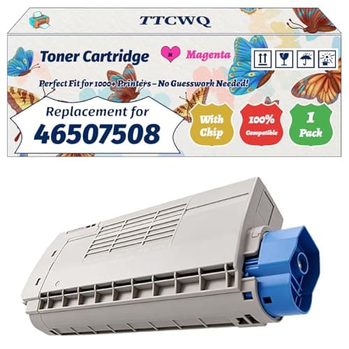 Image of Compatible for Okidata OKI 46507508 Toner Cartridge Work for Okidata OKI C612DN C612N Printers, with Chip, High Yield 8000 Pages, High-Definition Printing (1 Pack Magenta)