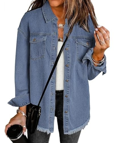 Image of Vetinee Women's Summer Jacket Autumn Jacket Women Thousand Oceans Blue Size Medium Fits UK Size 12 to UK Size 14