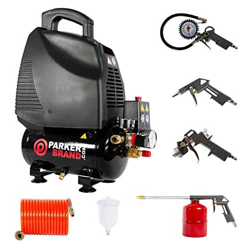 Image of 6 Litre Air Compressor & Tool Kit – 1.5HP, 115 PSI, Oil-Free Portable Compressor with Accessories
