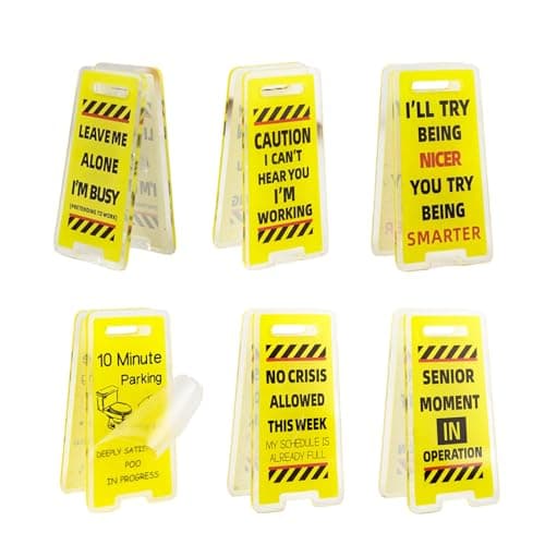 Image of 6 Pcs Desk Decor Funny Sign Clips Novelty Gifts for Colleagues, Mini Funny Desk Accessories Office Decoration Sign Ornament Plaque Answer Rates Leave Me Alone I'm Busy