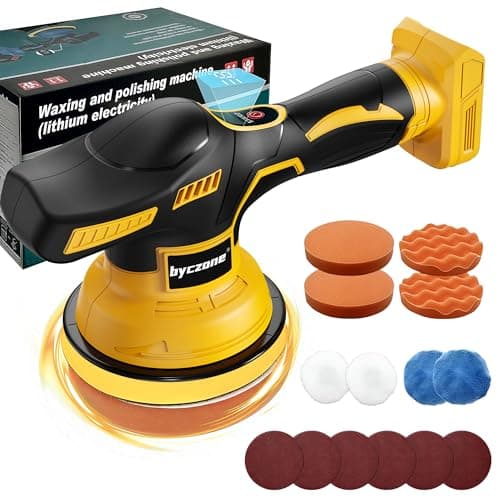 Image of Cordless Car Buffer Polisher for Dewalt 20V Battery, 8 Variable Speed Car Polisher,6 Inch Portable Orbital Buffer Polisher Kit for Car Detailing/Waxing/Polishing(No Battery)
