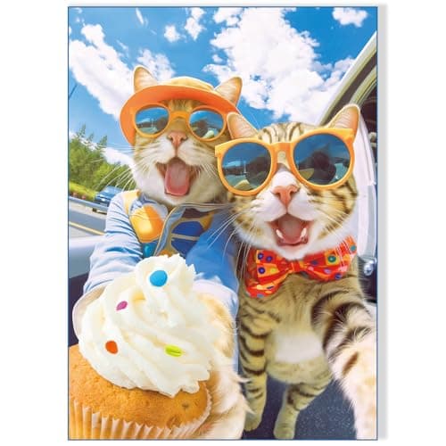 Image of fishwisdom 1000 Pieces Jigsaw Puzzles for Adults and Teens and Kids Family Happy Time Cats' Selfie