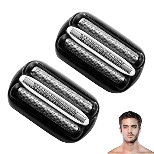 Image of Replacement Shaving Heads, Compatible with All Braun Series 3 Shavers, 21B Precision Heads,Black (2)