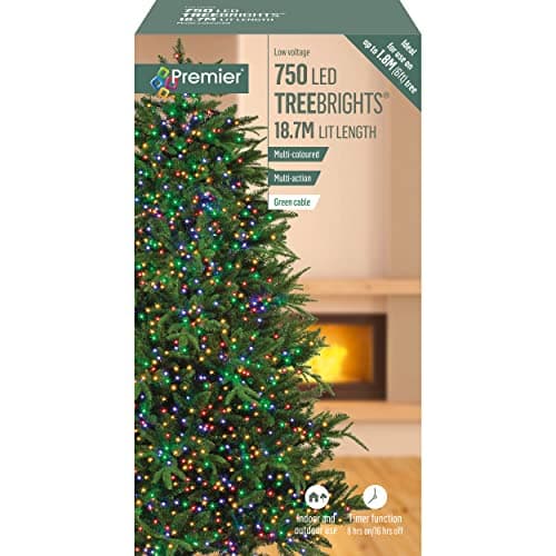 Image of Premier Decorations - 750 Multi Action TreeBrights LED Lights with Timer - Multi-Colour