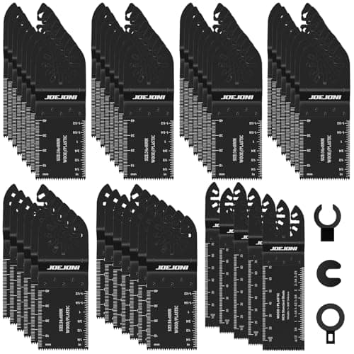 Image of JOEJONI 53pcs Multi Tool Blades Set, Universal Oscillating Saw Blades, Oscillating Tool Accessories for Wood, Compatible with Fein Multimaster, Ryobi, Milwaukee, Bosch, Dremel, Rockwell