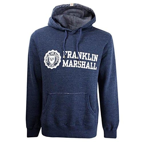 Image of Franklin and Marshall Men's Hooded Sweatshirt Blue Melange