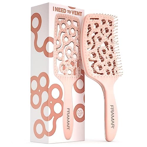 Image of FRAMAR Professional Vented Hair Brush Women – Wet Hair Brush For Blow Drying, Hairbrushes For Women, Hairbrush, Vent Brush, Vented Design For Faster Blow Drying – Champagne