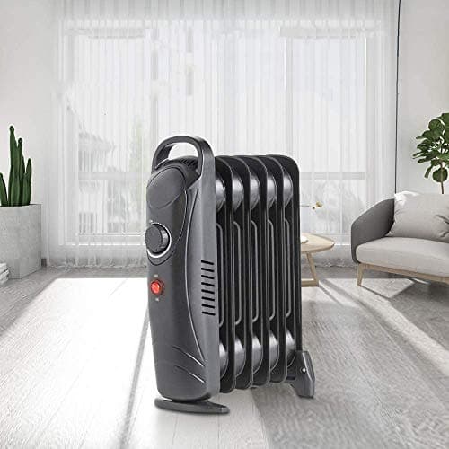 Image of NRG 6 Fin Mini Oil Filled Radiator Portable Electric Heater 800W Black