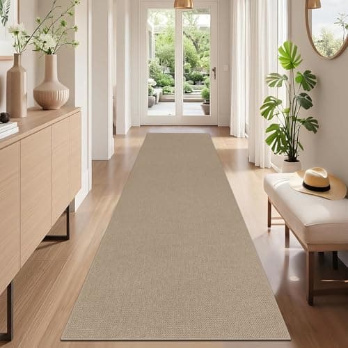 Image of SHACOS Hallway Runner 60 x 300 cm Long Hall Runners Non Slip Washable Carpet Runners Long Runner Rugs for Hallway Kitchen Entryway, Brown