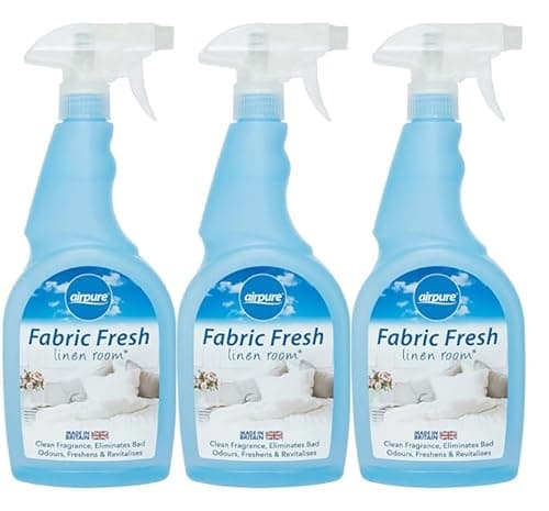Image of Airpure Fabric Freshener, 3 x 750ml Spray Bed Linen | Carpets | Clothing | Car Seats |