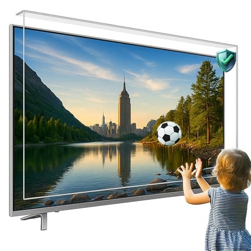 Image of Pro Smart Unbreakable TV Screen Protector Fits 24 27 32 40 43 50 55 65 75 77 83 85 86 98 100 inch TV for OLED, QLED, LCD, UHD, 4K & 8K | Ultimate Protection | Easy Installation | UV Durable (50 inch)