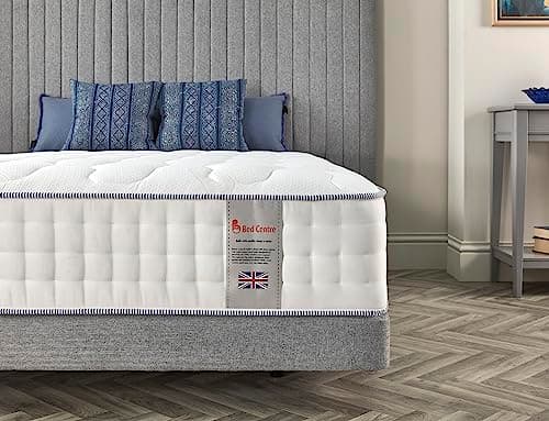 Image of Bed Centre 4FT6 Double Mattress – 28cm Deep Pocket Spring | Medium Firm Orthopaedic Support | Natural Wool, Silk, Cashmere & Foam | Hypoallergenic | UK Made