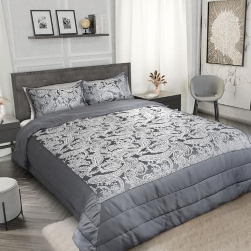 Image of Emma Barclay Duchess - Embellished Jacquard Quilted Bedspread Set in Silver - To Fit Double/King