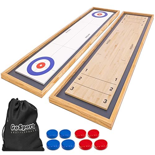 Image of GoSports 6 foot Shuffleboard and Curling 2-in-1 Game