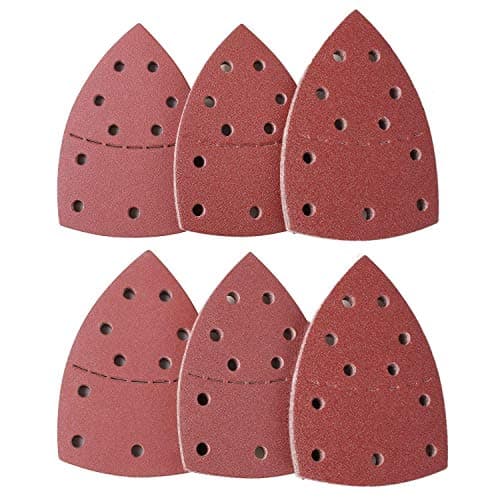 Image of LATERN 60Pcs Sanding Sheets, 40/60/80/120/180/240 Grits Hook and Loop Mouse Sander Pads Sander Paper for Bosch Multi-Sander PSM 100A, PSM 200 AES, PSM 18 and All Oscillating Multi-Tool (15 x 10cm)