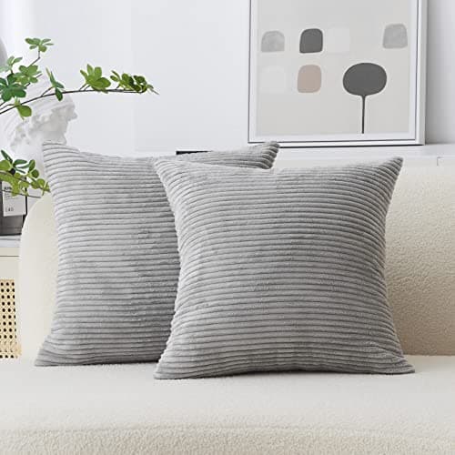 Image of Home Brilliant Cushion Covers 60cm x 60cm Set of 2 for Large Scatter Cushions, Euro Shams Decorative Grey Cushion Covers for Sofa Bed, 24 inch, (60x60 cm, Light Grey)