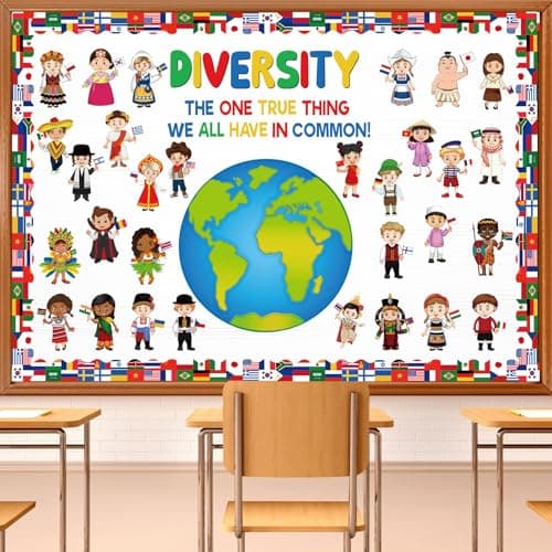 Image of Diversity in Common Multicultural Bulletin Board Decorations Diversity Bulletin Board Decoration Earth Day Activities Educational Classroom Decor Paper Cutouts For Multicultural Classroom Decor