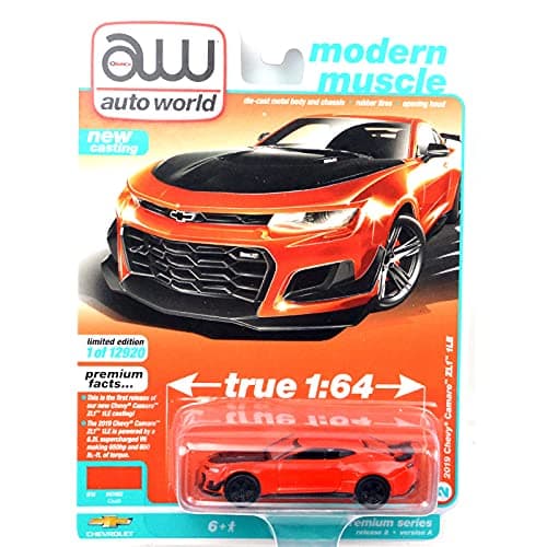 Image of auto world 1:64SCALE PREMIUM 2021 Release 2 A "2019 CHEVROLET CAMARO ZL1 1LE (CRUSH ORANGE)" AUTOWORLD 1:64 Scale Premium 2021 Release 2 A "2019 Chevrolet Camaro ZL1 1LE (Crush Orange)"