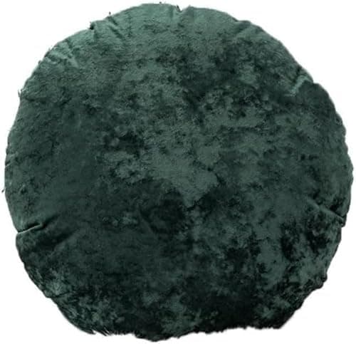 Image of Velvet Round Throw Pillow Cover, Decorative Cushion Case For Sofa Bedroom Living Room Home Decor, Soft Plush Luxury For Chair Floor Indoor Outdoor, Washable(Verde)