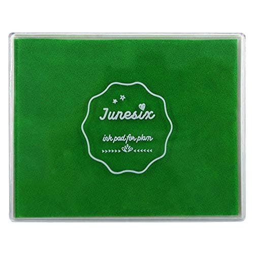 Image of Large Size Craft Ink Stamp Pads, Washable Scrapbooking Finger Paint Pad for Kids, Craft Pads for Rubber Stamps, DIY Cards, Paintings, Baby Footprint Handprint (Dark Green)