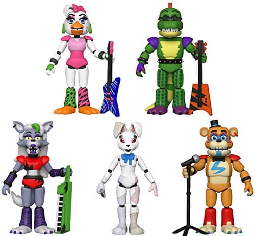 Image of Funko Five Nights at Freddy's Security Breach Action Figure Set of 5 – Glamrock Chica, Montgomery Gator, Roxanne Wolf, Vanny, Glamrock Freddy Bundle