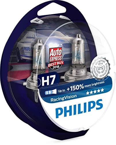 Image of Philips RacingVision +150% H7 headlight bulb 12972RVS2, twin pack - chrome