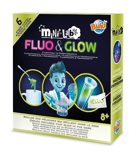 Image of Buki France Mini Lab Fluo & Glow. Kids Chemistry Set. Childrens Science Experiments. STEM Toy. Science Gift Suitable for Boys & Girls 8+
