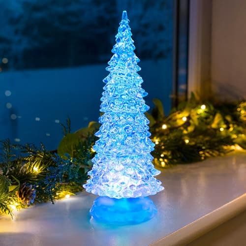 Image of Christow Christmas Tree Glitter Water Spinner Colour Changing LED Decoration Battery Powered